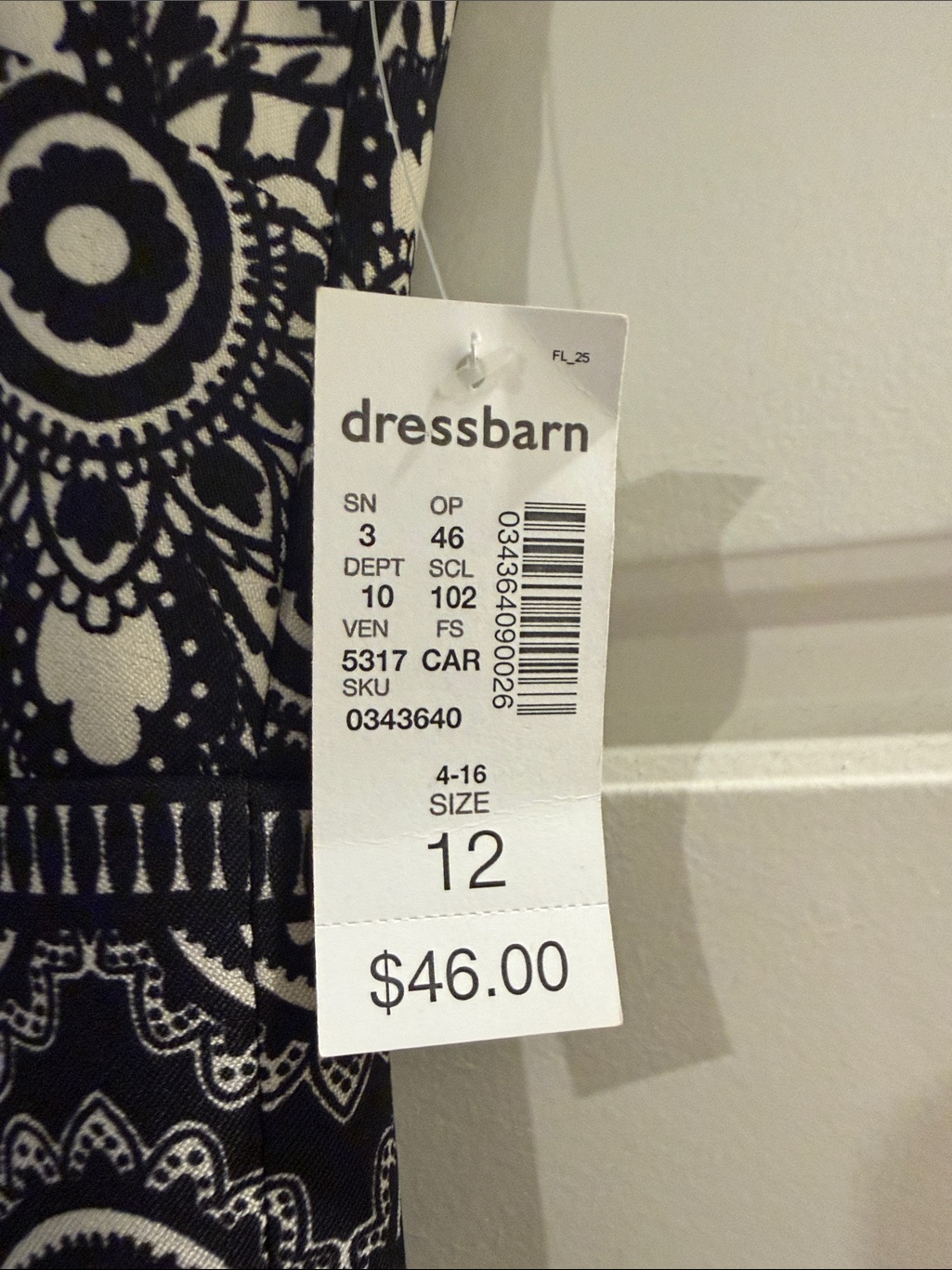 Roz & Ali Black And White Medallion Midi Dress — image 2 of 2